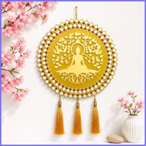 Golden Buddha Tree of Life Wall Hanging Premium MDF Home Decor