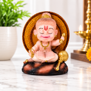 Car Dashboard Hanuman Ji Resin Idol | Bajrang Bali Mini Showpiece for Car Dashboard, Home Temple & Office Desk